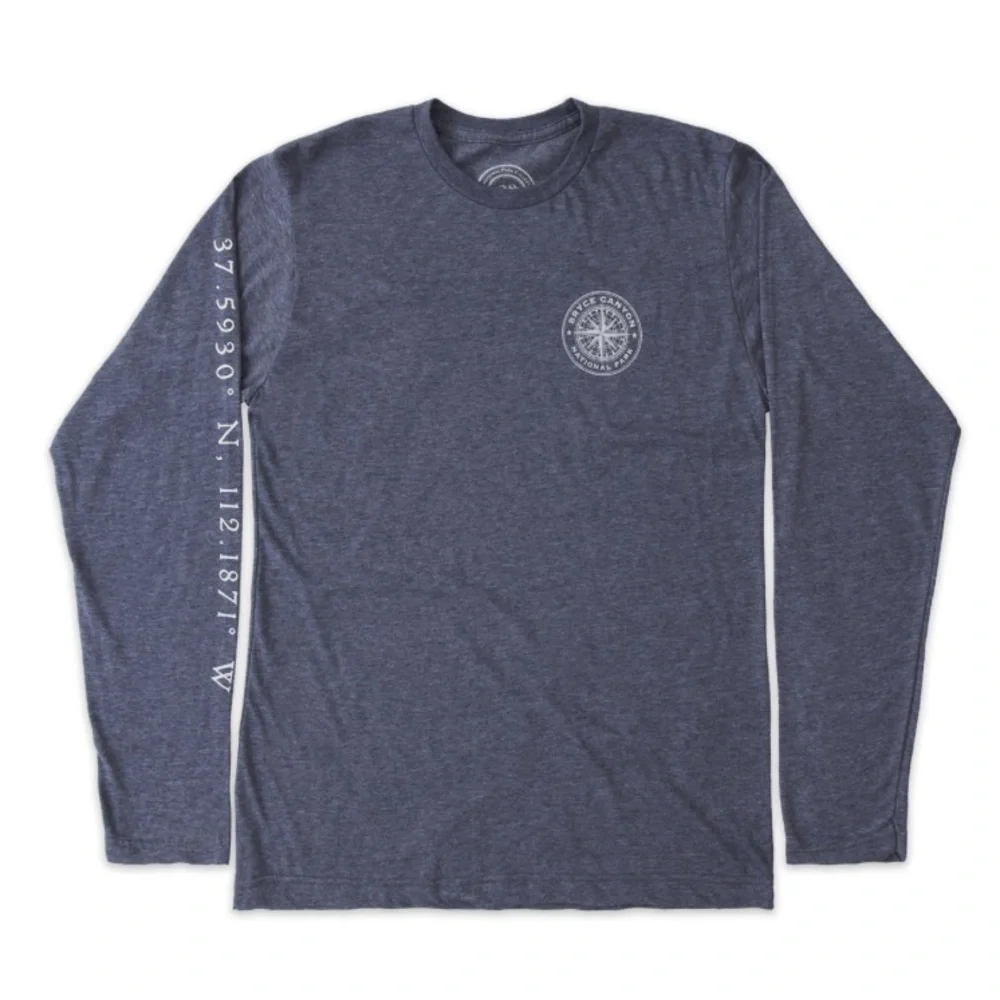 NWOT Bryce Canyon National Park Long Sleeve Unisex Tee with Map Size Large